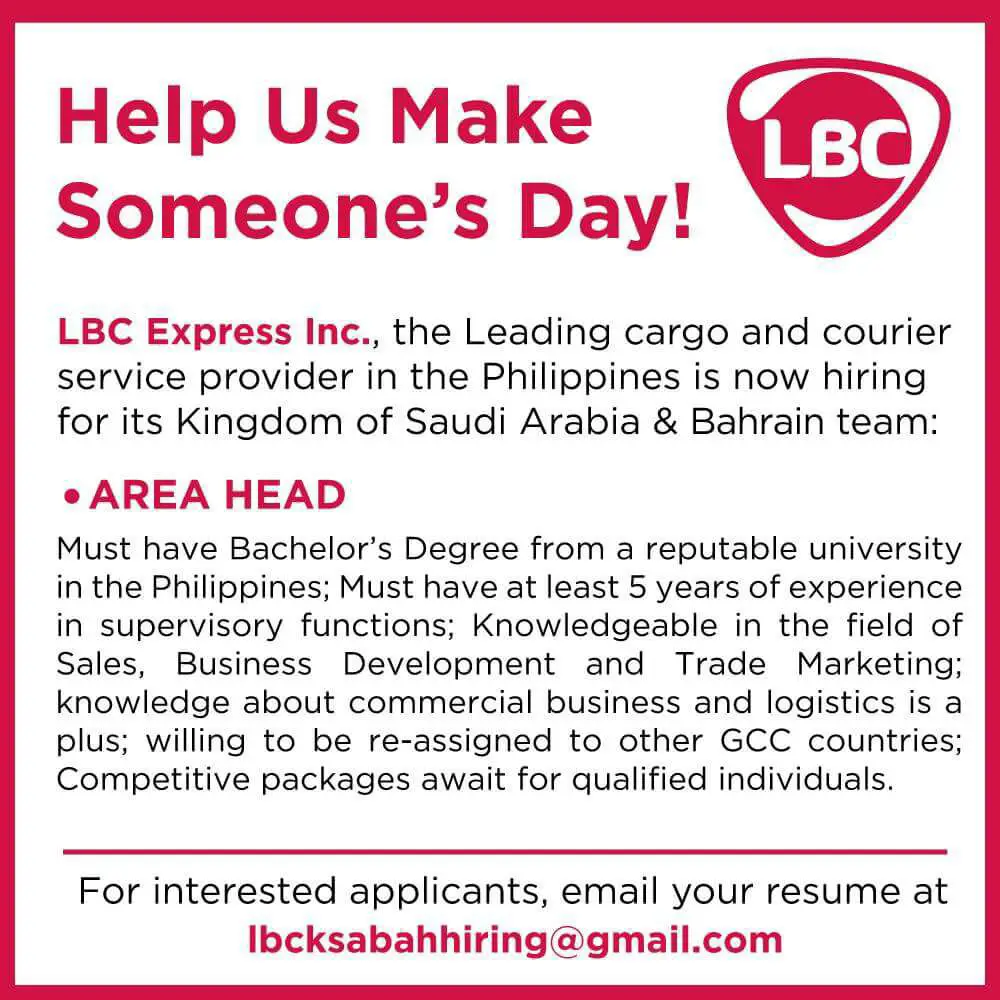 LBC Hiring Area Heads KSA Bahrain (1)