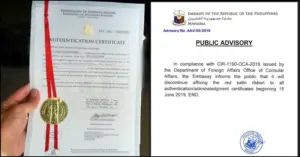 ADVISORY No More Red Ribbon on Authentication Certificates